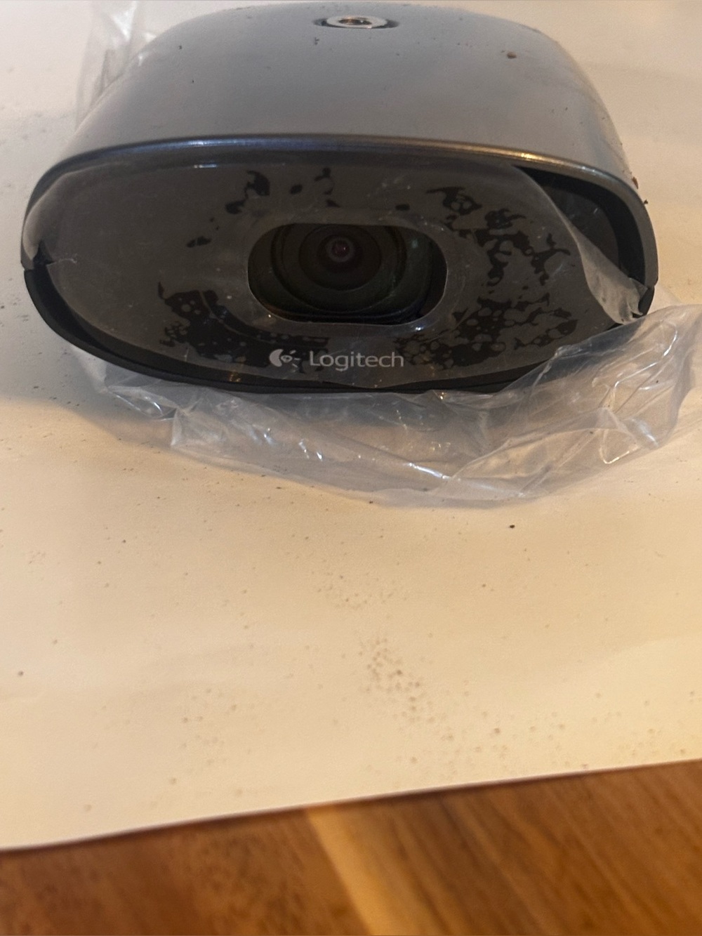 Logitech Gray and Black Desktop Webcam with Wide Lens